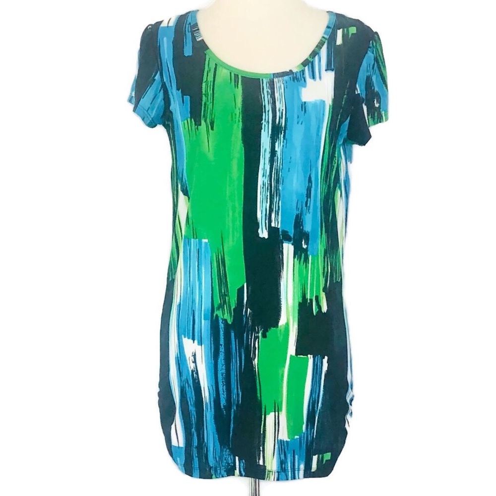 Abstract Print Stretch Jersey Mini Dress